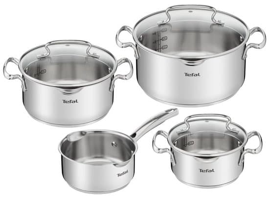 Tefal Duetto+ Kookpannenset 4-delig - RVS - Inductie - 16/20/24 cm - Afgietdeksel & Schenkrand